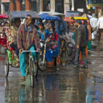 Straßenszene in der  Chandni Chowk Markt in New Delhi, Indien am 06.02.2014.