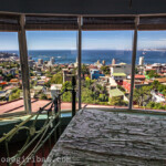 La Sebastiana, das Haus des chilenischen Dichters Pablo Neruda in Valparaiso, Chile am 06.11.2014.
Blick vom Schlafzimmer Nerudas.