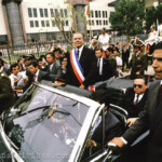 Patricio Aylwin Azocar wird Präsident in Chile.
Auf dem Weg nach dem offiziellen Amtsübernahme im chilenischen Parlament in der Hafenstadt Valparaiso am 04.03.1990.