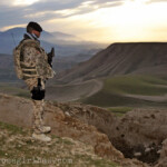 Deutsche Patrouille im Marmal-Gebirge in Mazar-e-Sharif, Afghanistan am 16.02.2007.
Sicherungsposten im Marmalgebirge.