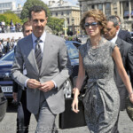 Militär-Parade am französischen Nationalfeiertag in Rahmen des Mittelmeerunion-Gipfels in Paris, Frankreich am 14.07.2008.
Bashar Al-Assad, Präsident Syriens mit seiner Frau Asma-al-Assad.