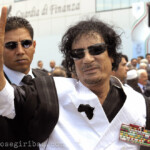 G8 Gipfel in L’Aquila, Italien am 010.07.2009.
Muammar Abu Minyar al-Gaddafi, Libyen's Staatschef und Präsident der Afrikanischen Union.