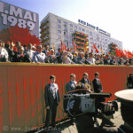 Die DDR Führung bei der Parade zum 01.05.1989 in Ost-Berlin. Bildmitte: Erich Honecker, Staatsratsvorsitzender und Generalsekretär der SED.