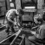 Arbeiter im Dampflokwerk Meiningen am 07.07.2015.