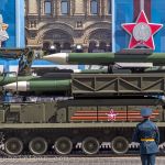 Russische Föderation, Moskau, 09.05.2015.
Militärparade zum 70. Jahrestag des Kriegsendes in Moskau am 09.05.2015.
Raketenwerfer.