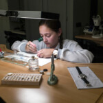 Uhrmacherin bei der Montage in der Uhrenmanufaktur A. Lange & Soehne in Glashuette am 26.8.2015.